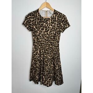 Kate spade women’s retro style flare
 dress leopard cheetah size 0 pockets
